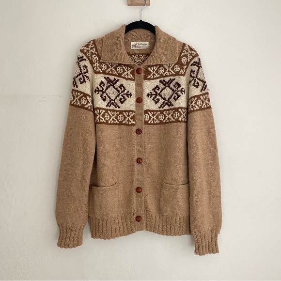 Vintage Sweaters - 70s Alpaca knit cardigan